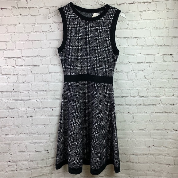 KATE SPADE Black White Houndstooth Sweater Dress Small